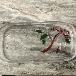 Vintage Mikasa Crystal Platter Christmas